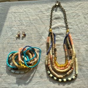 Necklace, Bracelets, Earrings Set